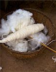 Spinning cotton, Chencha, Dorze, Ethiopia, Africa