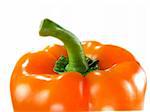 Orange bell pepper on white background