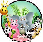 vector illustration of funny animal cartoon collection