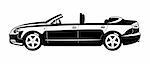 black and white illustration of  Convertible. (four-door)