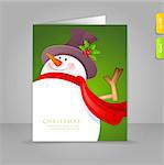 Vector illustration of Christmas Snowman with red scarf