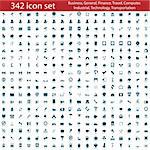 342 Icons. Vector illustration.