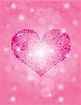 Valentines Day Hearts Polka Dots on Bokeh Background Illustration