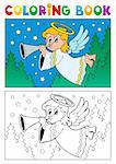 Coloring book angel theme image 4 - vector illustration.