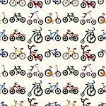 seamless bicycle pattern,cartoon vector illustration