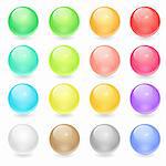 Set of circle web buttons in pastel colors