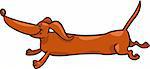 Cartoon Illustration of Cute Running Dachshund Dog