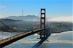 Golden Gate Bridge and San Francisco Bay at sunset, seen from Marin Headlands.