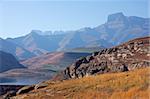 View of the high peaks of the Drakensberg mountains, South Africa