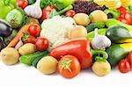 Healthy Eating / Fresh Vegetables / Big Assortment / with white copy space