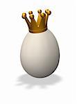 white egg with crown - 3d illustration