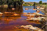 acidic rio ()river Tinto in Niebla (Huelva), Spain