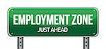 Employment Zone Green Road Sign In illustration design