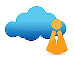Cloud computing icon illustration design over a white background