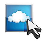 Blue cloud computing icon illustration design over white