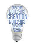 Light Bulb With Creation Text illustration design over white