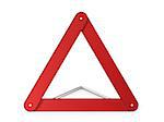 Warning triangle on white background