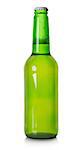 Beer in a green bottle isolated on a white background