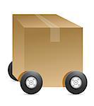 brown package car figure illustration on white background