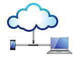 cloud computing concept illustration design over a white background