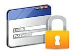 secure website login using SSL protocol illustration design