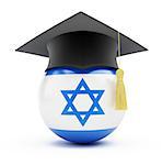 education in israel on a white background