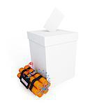 vote box dynamite on a white background