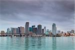 Image of Miami downtown skyline during cloudy evening.