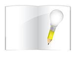 Book idea pencil illustration design over a white background