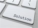 Solution Concept. Button on Modern Computer Keyboard with Word Solution on It.