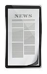 reading news on touch screen tablet illustration design over white