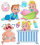 Babies theme collection 1 - vector illustration.