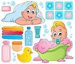Baby bath theme collection 1 - vector illustration.