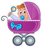 Baby carriage theme image 3 - vector illustration.