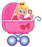 Baby carriage theme image 4 - vector illustration.