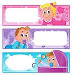 Baby theme banners collection 1 - vector illustration.