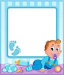 Baby theme frame 1 - vector illustration.