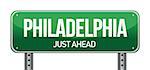 Road sign Philadelphia illustration design over a white background