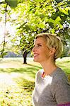 Woman smiling in park