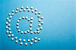 Sugar cubes in '@ shape