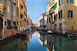 Buildings on urban canal