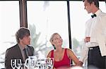 Couple having dinner at restaurant