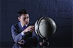 Businessman with globe