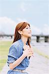 Young woman looking away