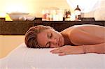 Brazil, Bahia, Salvador, a woman having a massage in the Convento do Carmo hotel in Salvador. MR