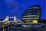 Europe, England, London, City Hall and Tower Bridge