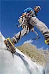 Europe, France, French Alps, Haute Savoie, Chamonix, ice climbing at Mer de Glace , MR,