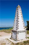 France, Charente Maritime, Ile de Re.  Obelisk on the seashore close to Saint Clemente des Baleines.