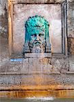 France, Provence, Arles, Place de la Republique, Bronze lion fountain