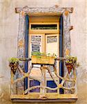 France, Provence, SaintGuilhemleDesert, Ornate balcony